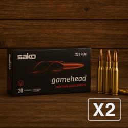 Munitions Sako 222 Rem. Gamehead SP 106g X2 boites - PROMOTION