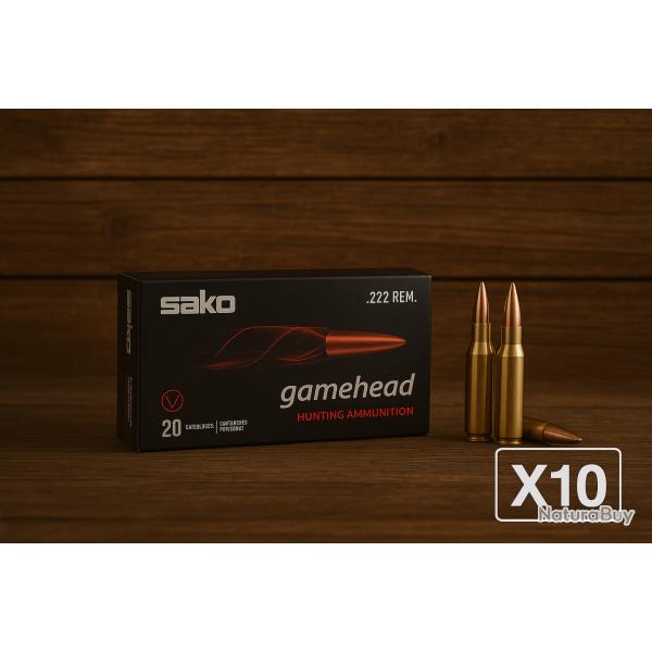 Munitions Sako 222 Rem. Gamehead SP 106g X10 boites - PROMOTION