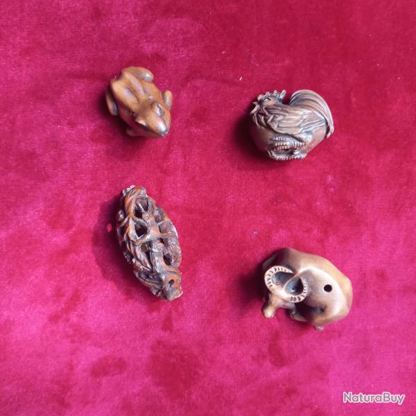 PERLE DE BUIS animaux SCULPT  LA MAIN