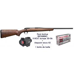 Pack battue Browning X-Bolt Europe SF Fluted .30-06+ aimpoint h2+ boite de balle 2