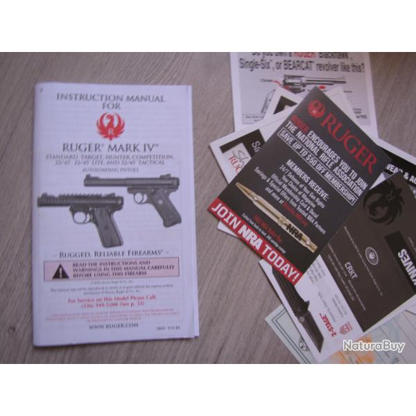 Document notice pour RUGER MARK IV