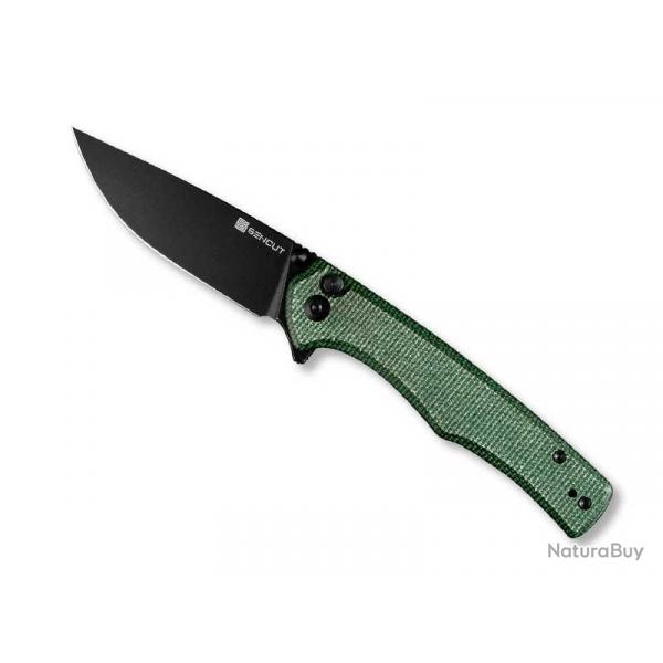 COUTEAU SENCUT CROWLEY MICARTA VERT BLACKWASH