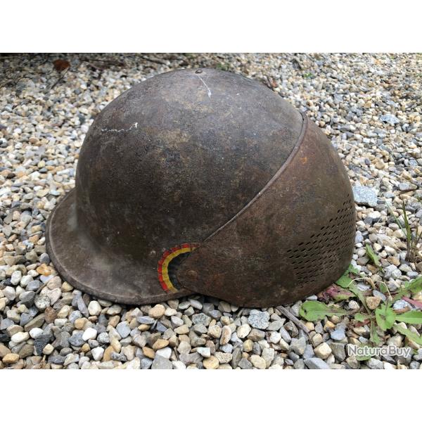 WW1 RARRISSIME CASQUE BELGE D'ESSAI MLE 17