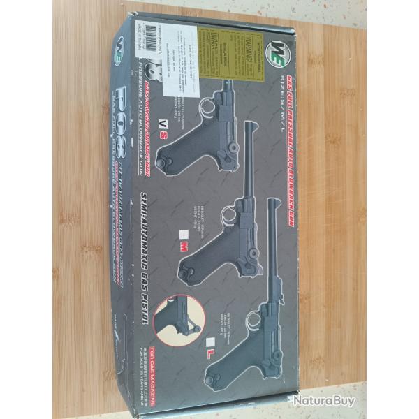 Rplique luger P08 canon court full metal