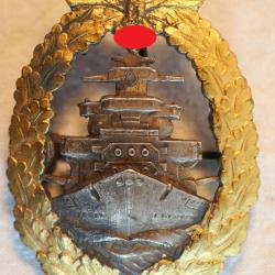AUTHENTIQUE insigne allemand KM Kriegsmarine combat équipage batiment haute mer Flotten-Kriegsabzeic