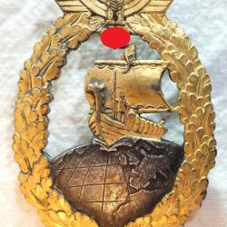AUTHENTIQUE insigne KM Kriegsmarine croiseur auxiliaire Hilfskreuzer Kriegsabzeichen GUI25IKM001