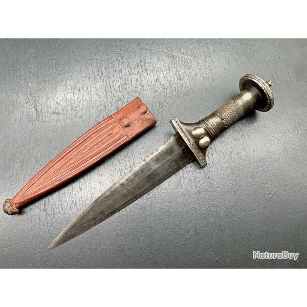 SUPERBE DAGUE SOUDANAISE DU XIX SICLE BIEN DCORE, COUTEAU AFRICAIN POUR COLLECTION, MODLE RARE