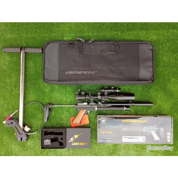 PACK LASER ! Pistolet Snowpeak PP750L 5,5mm + Lunette 4-16 X 40AO + Laser Rouge  RTJG1/3 + Pompe PCP