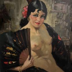 Yves Diey l'andalouse huile sur toile