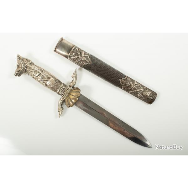 DAGUE / COUTEAU / POIGNARD DE CHASSE ALLEMAND OU AUTRICHIEN - MILIEU DU 19 SICLE