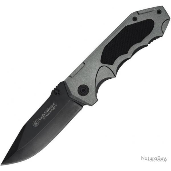 Couteau Smith&Wesson Extreme Ops Black/Gray Manche Alu Lame Acier Inox SWA19CP