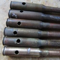 lot 6 Carcano munitions 6.5x52 Italie Italien ww2 percée percutée vidée neutralisée seconde guerre