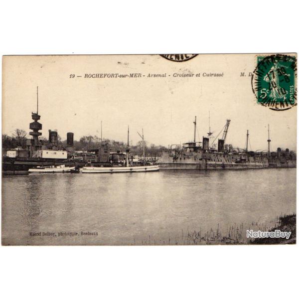 CPA - Marine Militaire -ROCHEFORT -sur -MER -  Arsenal - Croiseur et Cuirasse-N1382