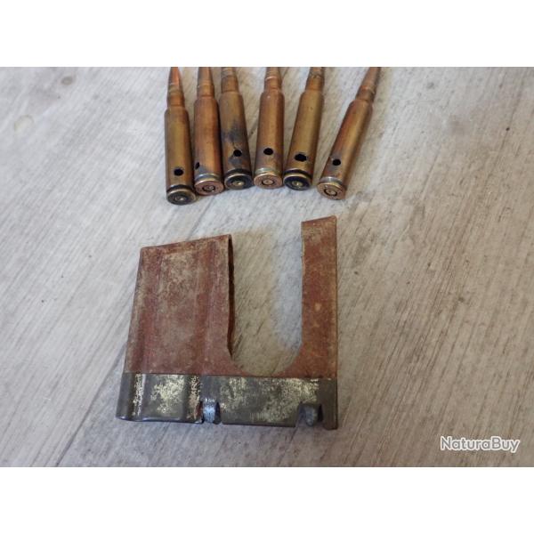 6 Munitions neutralises + lame chargeur pour Rubin Schmidt 7,5 suisse