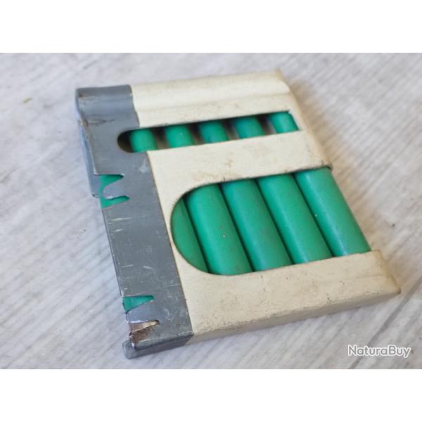 Lot de 6 Munitions d'exercice, neutralises + lame chargeur pour Rubin Schmidt 7,5 suisse