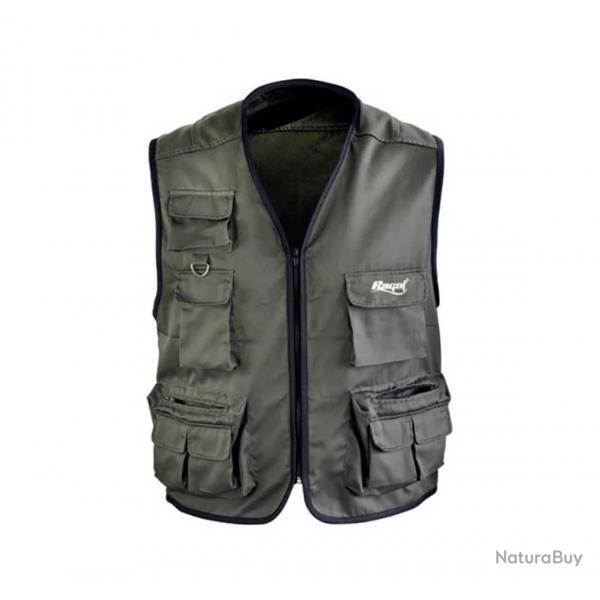 Gilet De Peche Ragot 10 Poches Kaki Taille