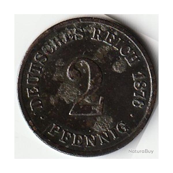 Pice de Monnaie Allemagne 2 pfennig - Wilhelm I type 1 - petit aigle 1876 G Recherche