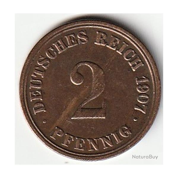 Pice de Monnaie Allemagne 2 pfennig - Wilhelm II type 2 - grand aigle 1907 A  Recherche