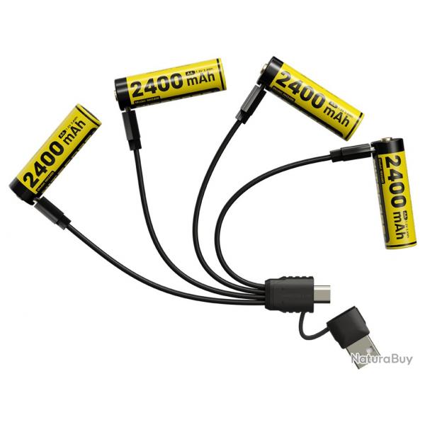 Pack 4x Piles Batteries (AA) NH24000 | NITECORE