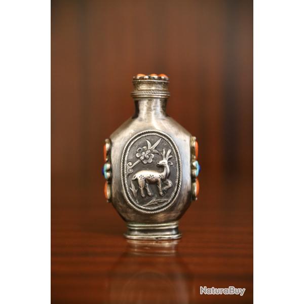 Tabatire En Argent - Tibet Ou Mongolie, 19me Sicle