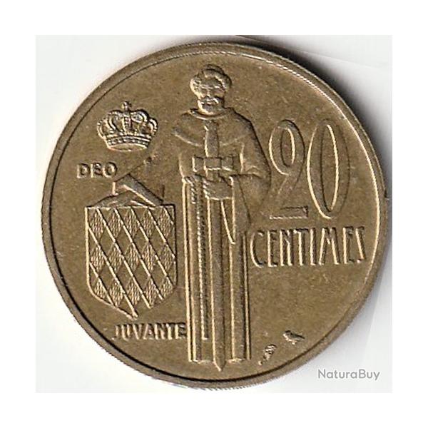 Pice de Monnaie MONACO - PRINCIPAUT DE MONACO -20 centimes - Rainier III 1962