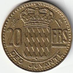 Pièce de Monnaie MONACO - PRINCIPAUTÉ DE MONACO -20 Francs - Rainier III 1950