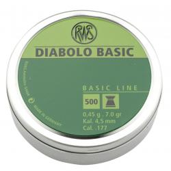 Boîte de 500 plombs diabolos basic plats cal. 4,5 mm bte de 500