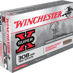 Cartouche de chasseWinchester calibre .308Win Subsonique bte de 20