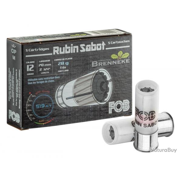 Cartouche Fob  balle Rubin sabot - Cal. 12/70 bte de 5