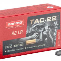 Cartouches 22lr Norma TAC-22 bte de 500