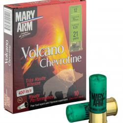 Cartouches Mary Arm chevrotine Volcano Haute vitesse - Cal. 12/70 bte de 10