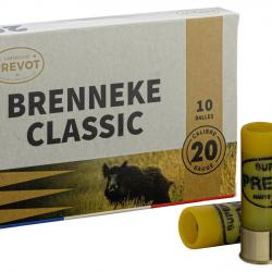 Cartouches Prevot 20/70 à balle Brenneke Classic demi-blindée 24g bte de 10