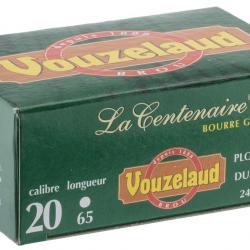 Cartouches Vouzelaud La Centenaire tube plastique Cal. 20 65 bte de 10