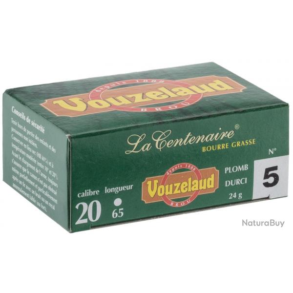 Cartouches Vouzelaud La Centenaire tube plastique Cal. 20 65 bte de 10