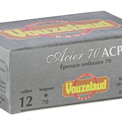 Cartouches Vouzelaud Acier 70 ACP Hautes Performances Cal. 12 70 bte de 10