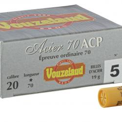 Cartouches Vouzelaud Acier 70 ACP Hautes Performances - Cal. 20/70 N°5 bte de 10