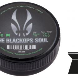 Plombs The Black Ops Soul à tête plate cal. 4,5 mm bte de 500