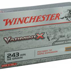 Winchester Calibre 243WIN 58gr Varmint-X bte de 20