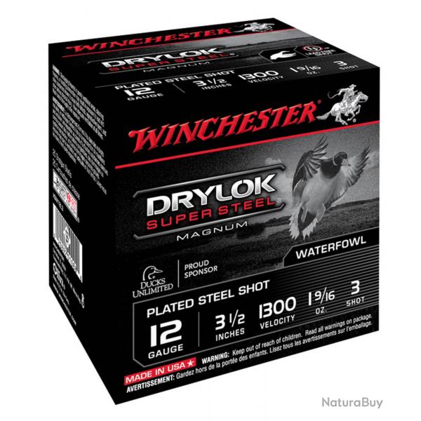 Winchester Drylock Acier nickel - Cal.12/76 N3 bte de 25