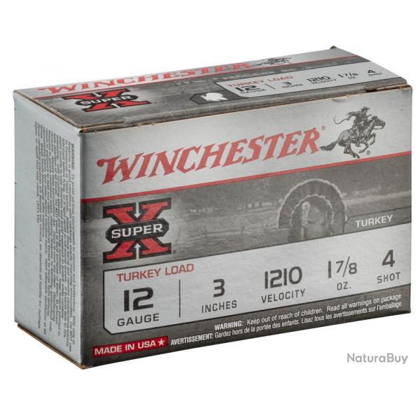 Winchester Super X Turkey plomb cuivr - Cal. 12/76 N4 bte de 10