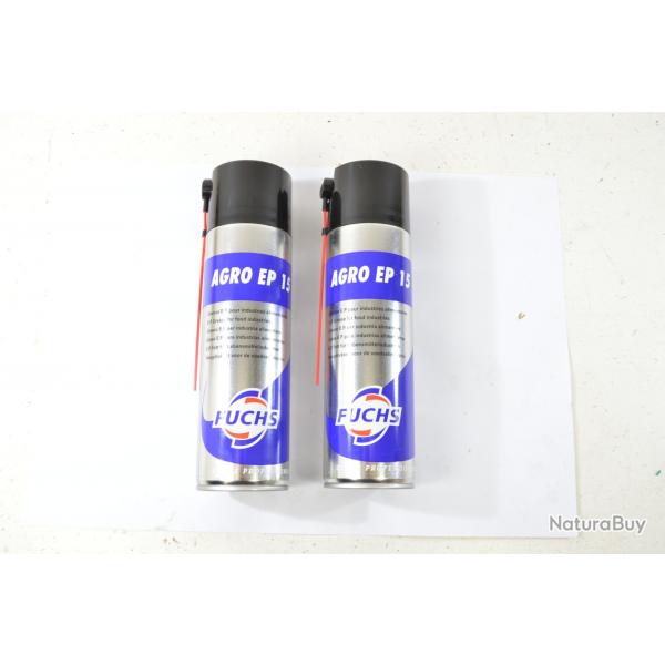 Lot x 2 bombe 500ml graisse E.P. pour industrie alimentaire. AGRO EP 15 usage professionnel Fuchs