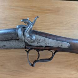 Ancien fusil de chasse double canon percussion