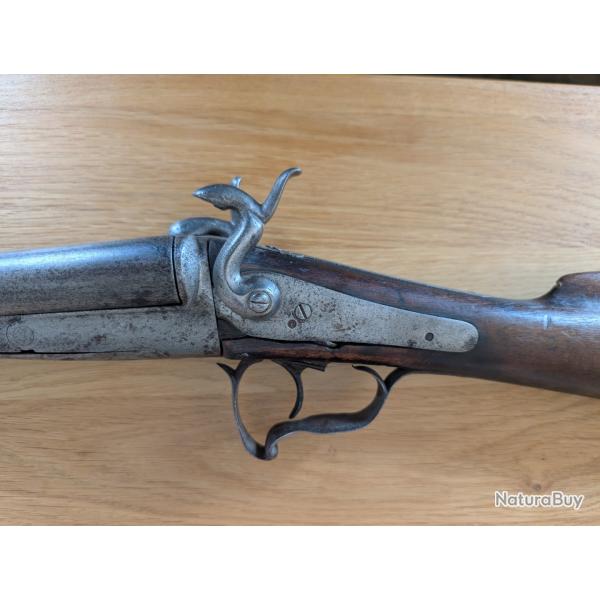 Ancien fusil de chasse double canon percussion
