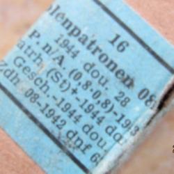 BOITE 16 9mm 9x19 seconde guerre Allemagne Allemand neutralisées perçage 1942 ww2