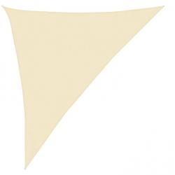 Voile d'ombrage triangulaire crème PEHD 3x4x5 m pour jardin et terrasse