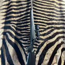 Carabine Tikka T3X inox cal.7RM - gauchère - point rouge Aimpoint H34S - 2 montages