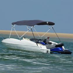 Toit bimini à 4 arceaux parois latérales 243x(185-198)x137 cm