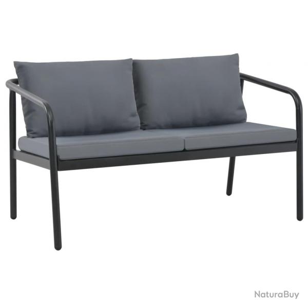Canap de jardin  2 places avec coussins Gris Aluminium