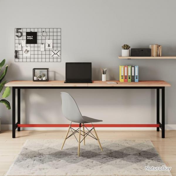 tabli 220x55x81,5 cm bois massif de htre et mtal