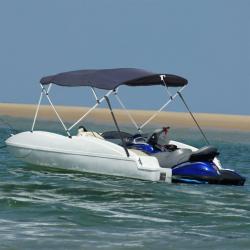 Toit bimini à 4 arceaux parois latérales 243x(200-213)x137 cm